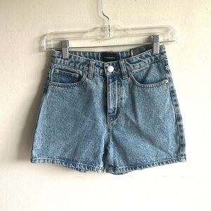 Frank And Oak Stevie Denim High Waist Minimalist Shorts Size 25 NWT